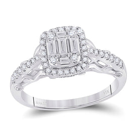 The Dazzling Baguette Diamond Square Cluster Ring - Top View