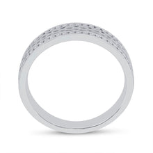 Load image into Gallery viewer, The Dazzling Brilliance 14kt White Gold Men's Round Diamond Wedding Brick Inlay Band Ring 1/3 Cttw - Splendid Jewellery