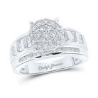 The Dazzling Love Affair | 10kt White Gold Round Diamond Cluster Bridal Wedding Engagement Ring 1 Cttw - Splendid Jewellery