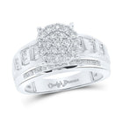The Dazzling Love Affair | 10kt White Gold Round Diamond Cluster Bridal Wedding Engagement Ring 1 Cttw - Splendid Jewellery