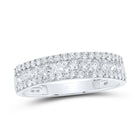 The Dazzling Love Story: 14kt White Gold His Hers Round Diamond Cluster Wedding Set - Side View