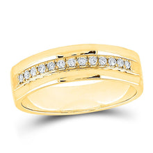 Load image into Gallery viewer, The Eternal Brilliance 14kt Yellow Gold Men's Round Diamond Wedding Single Row Band Ring - Splendid Jewellery