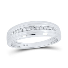 Load image into Gallery viewer, The Eternal Love 10kt White Gold His Hers Round Diamond Square Matching Wedding Set - Alternate view 2 from Splendid Jewellery