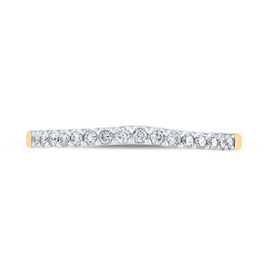 The Eternal Love 10kt Yellow Gold Womens Round Diamond Wedding Contoured Band - Splendid Jewellery