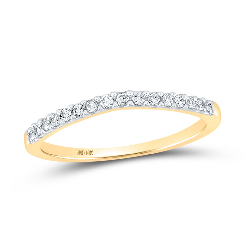 The Eternal Love 10kt Yellow Gold Womens Round Diamond Wedding Contoured Band - Splendid Jewellery