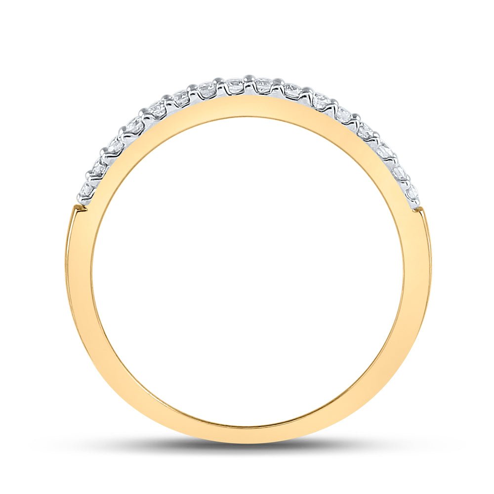 The Eternal Love 10kt Yellow Gold Womens Round Diamond Wedding Contoured Band - Splendid Jewellery