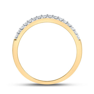 The Eternal Love 10kt Yellow Gold Womens Round Diamond Wedding Contoured Band - Splendid Jewellery