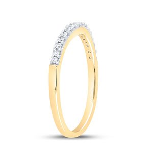 The Eternal Love 10kt Yellow Gold Womens Round Diamond Wedding Contoured Band - Splendid Jewellery