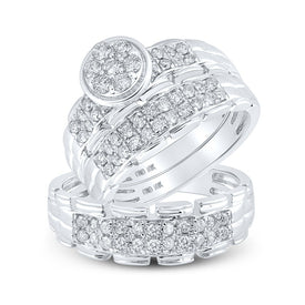 The Eternal Love Diamond Cluster Wedding Set - Alternate view 1 from Splendid Jewellery