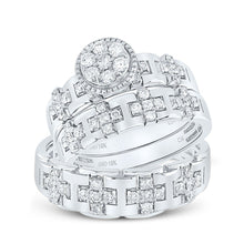 Load image into Gallery viewer, The Eternal Love Diamond Cluster Wedding Set - Splendid Jewellery