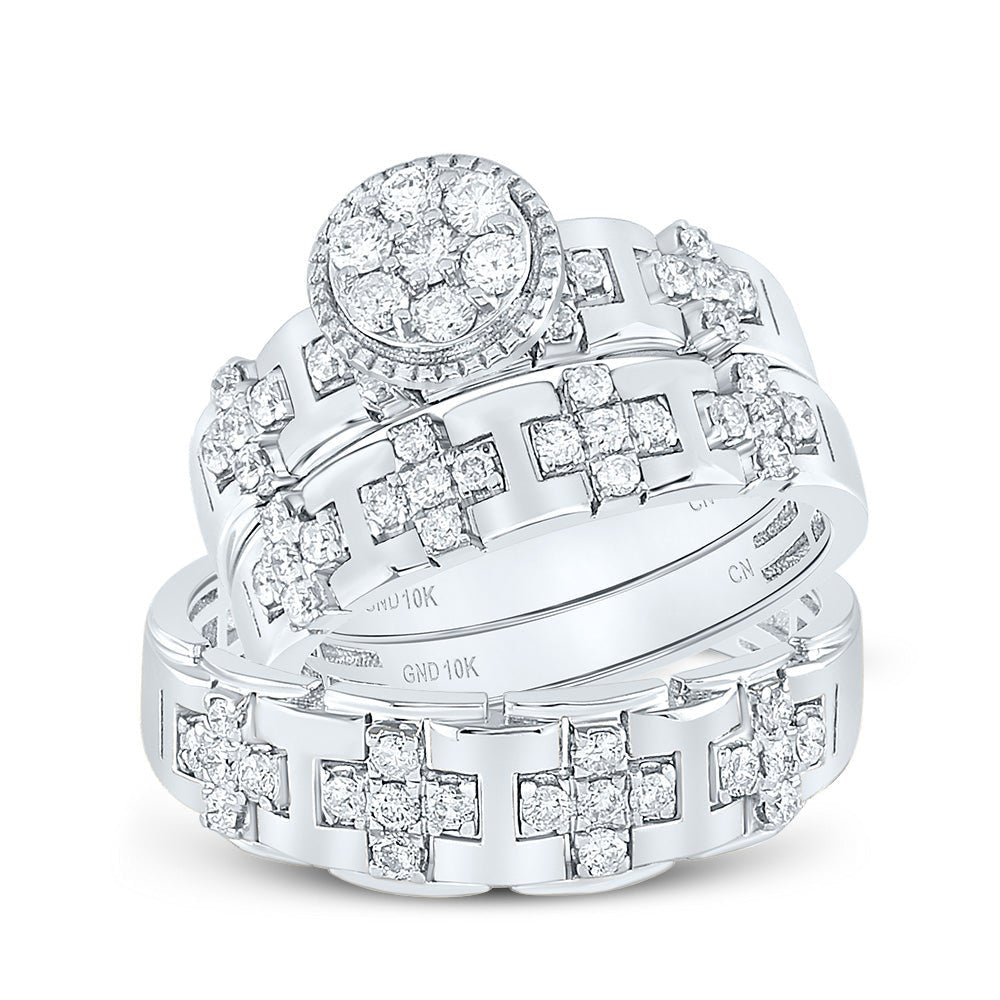 The Eternal Love Diamond Cluster Wedding Set - Splendid Jewellery