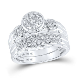 The Eternal Love Diamond Cluster Wedding Set - Splendid Jewellery