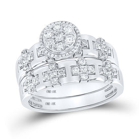 The Eternal Love Diamond Cluster Wedding Set - Alternate view 3 from Splendid Jewellery