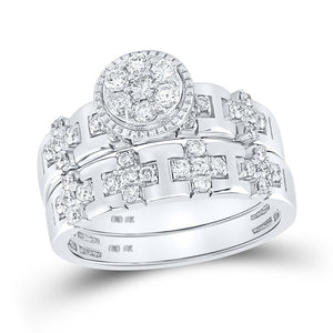 The Eternal Love Diamond Cluster Wedding Set - Splendid Jewellery