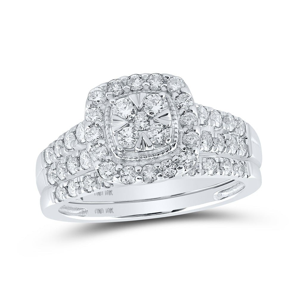 The Eternal Love Diamond Square Bridal Wedding Ring Set - Splendid Jewellery
