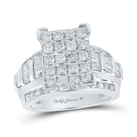 The Majestic Brilliance 10kt White Gold Diamond Cluster Bridal Wedding Engagement Ring - Splendid Jewellery