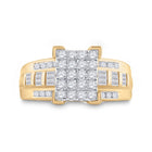 The Majestic Brilliance 10kt Yellow Gold Diamond Cluster Bridal Wedding Ring product Top View from Splendid Jewellery