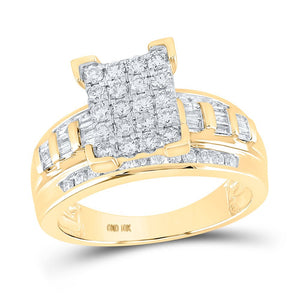 The Majestic Brilliance 10kt Yellow Gold Diamond Cluster Bridal Wedding Ring - Splendid Jewellery