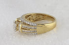 The Majestic Brilliance 10kt Yellow Gold Round Diamond Cluster Bridal Wedding Engagement Ring 1 Cttw - Splendid Jewellery