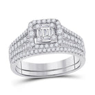 The Majestic Brilliance 14kt White Gold Baguette Diamond Cluster Bridal Wedding Engagement Ring - Splendid Jewellery