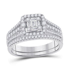The Majestic Brilliance 14kt White Gold Baguette Diamond Cluster Bridal Wedding Engagement Ring - Splendid Jewellery