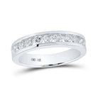 The Majestic Brilliance 14kt White Gold Women's Round Diamond Wedding Single Row Band - Splendid Jewellery