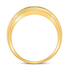 The Majestic Brilliance 14kt Yellow Gold Men's Round Diamond Wedding Single Row Band Ring - Side View