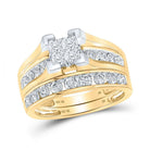The Majestic Love 10kt Yellow Gold Princess Diamond Bridal Wedding Ring Band Set 1 - 1/2 Cttw - Splendid Jewellery