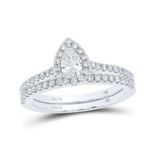 Load image into Gallery viewer, The Majestic Love Diamond Halo Bridal Wedding Ring Band Set - Splendid Jewellery