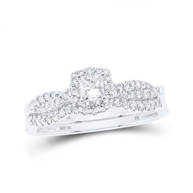 The Majestic Love Diamond Halo Bridal Wedding Ring Band Set - Splendid Jewellery