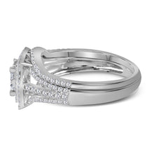 Load image into Gallery viewer, The Majestic Love Story | 14kt White Gold Princess Diamond Bridal Wedding Ring Band Set 1 Cttw | Splendid Jewellery - Splendid Jewellery