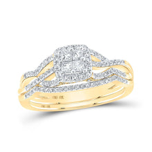 Load image into Gallery viewer, The Majestic Princess Diamond Square Bridal Wedding Ring Band Set - Splendid Jewellery