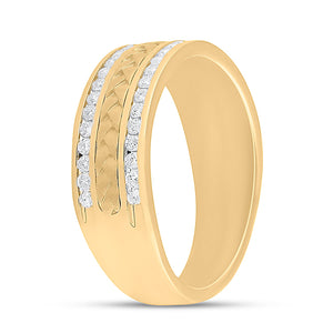 The Mesmerizing 14kt Yellow Gold Braided Band Diamond Wedding Ring - 1/2 Cttw - Splendid Jewellery