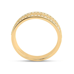 The Mesmerizing 14kt Yellow Gold Braided Band Diamond Wedding Ring - 1/2 Cttw - Splendid Jewellery