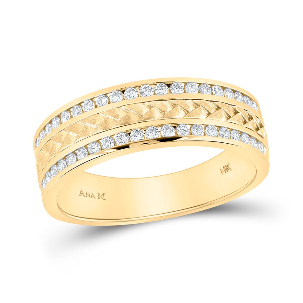 The Mesmerizing 14kt Yellow Gold Braided Band Diamond Wedding Ring - 1/2 Cttw - Splendid Jewellery