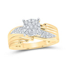 The Mesmerizing Brilliance 10kt Yellow Gold Round Diamond Cluster Bridal Wedding Engagement Ring 3/8 Cttw - Splendid Jewellery