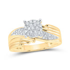 The Mesmerizing Brilliance 10kt Yellow Gold Round Diamond Cluster Bridal Wedding Engagement Ring 3/8 Cttw - Splendid Jewellery