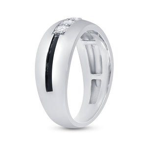 The Modern Black Groove Diamond Wedding Band - 1/2 Cttw - Splendid Jewellery