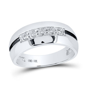 The Modern Black Groove Diamond Wedding Band - 1/2 Cttw - Splendid Jewellery