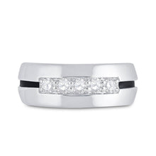Load image into Gallery viewer, The Modern Black Groove Diamond Wedding Band - 1/2 Cttw - Splendid Jewellery