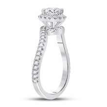 Load image into Gallery viewer, The Princess Splendor 1 Carat Diamond Halo Bridal Wedding Engagement Ring - Second Side View