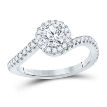 Load image into Gallery viewer, The Princess Splendor 1 Carat Diamond Halo Bridal Wedding Engagement Ring - Top View