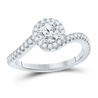 The Princess Splendor 1 Carat Diamond Halo Bridal Wedding Engagement Ring - Top View
