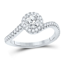 The Princess Splendor 1 Carat Diamond Halo Bridal Wedding Engagement Ring - Top View