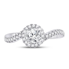 Load image into Gallery viewer, The Princess Splendor 1 Carat Diamond Halo Bridal Wedding Engagement Ring - Front View