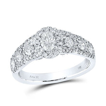 Load image into Gallery viewer, The Radiant Elegance 14kt White Gold Oval Diamond Halo Bridal Wedding Engagement Ring - Splendid Jewellery