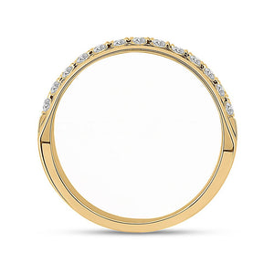 The Radiant Harmony 14kt Yellow Gold Men's Round Diamond Wedding Single Row Band Ring 1/2 Cttw - Splendid Jewellery