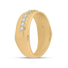 The Radiant Harmony 14kt Yellow Gold Men's Round Diamond Wedding Single Row Band Ring 1/2 Cttw - Side View