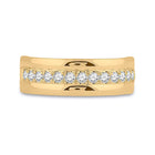 The Radiant Harmony 14kt Yellow Gold Men's Round Diamond Wedding Single Row Band Ring 1/2 Cttw - Front View