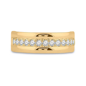 The Radiant Harmony 14kt Yellow Gold Men's Round Diamond Wedding Single Row Band Ring 1/2 Cttw - Splendid Jewellery